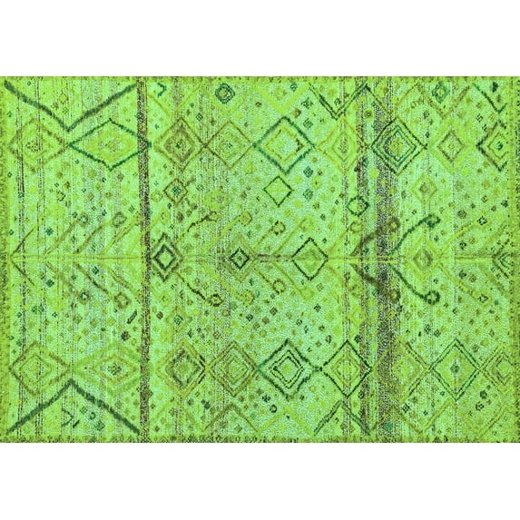 Ahgly Company Indoor Rectangle Oriental Turquoise Blue Modern Area Rugs, 3' x 5'