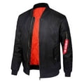 thumbnail image 1 of Men's Flight Jacket Bomber Style With Zippered Pockets, Loose Fit Winter Warm Coat, Polyester Casual Outdoor Wear Jacket For Men, 1 of 8