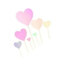 thumbnail image 3 of VONKY 7pcs/set Cake Topper Heart Shape Wedding Birthday Cake Simple Design Paper Top Flag Decoration, Pink, 3 of 9