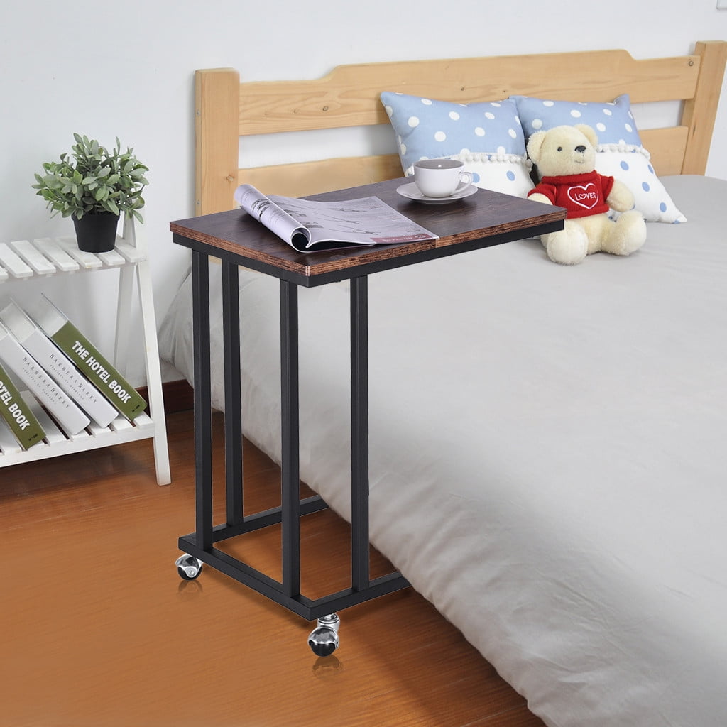 NarrowSided Table Bedside Table With Sliding Drawer Locker Brown