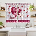 thumbnail image 2 of Happy Valentine's Day Kitchen Curtains Window Panels, Love Hearts Romantic Gray Wooden Insulated Window Treatment Curtain, Grommet Curtains for Bedroom/Living Room/Bathroom, 2 Piece 52"Wx72"L, 2 of 8