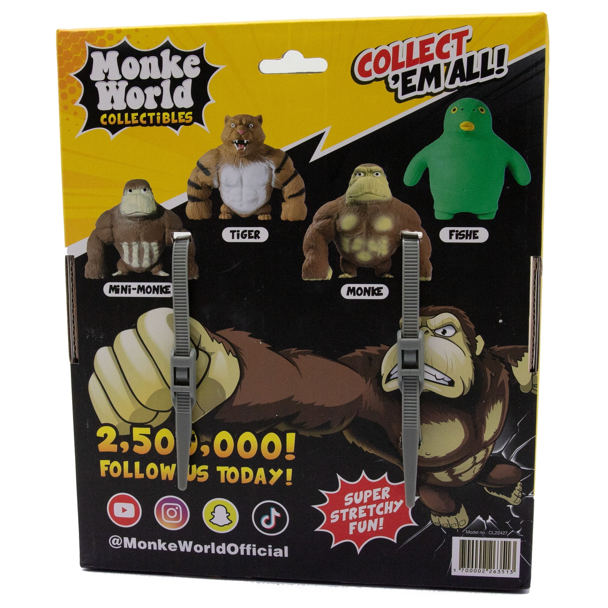 MonkeWorld: Original Stretchy Monkey - The Trending Squishies Fidget Toy, Shape-Pull-Throw, Tough-Tech, Soft Durable Animal Plushie, Adults & Kids 3+