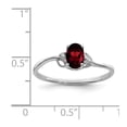 thumbnail image 2 of 925 Sterling Silver Polished Rhodium Plated Diamond and Garnet Oval Ring Size 8 2mm Wide Ring for Women, 2 of 2