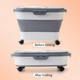 thumbnail image 3 of 33Lbs Collapsible Pet Food Storage Containers for Dog Foods Container with Folding Bowl, Measuring Cup, Scoop & Wheels Foldable Airtight Cat Dry Feed Dispenser Bins Kitchen Cereal Flour, White Grey, 3 of 8