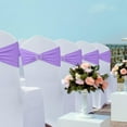 thumbnail image 5 of Spandex Chair Sashes Bands 50 PCS Stretch Chair Ties Bows with Buckle Slider for Wedding Party Banquet Decoration (Light Purple), 5 of 7