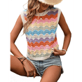 thumbnail image 2 of Gilet Sans Manches Léger à Col Rond Coloré pour Femmes Blanc P, 2 of 10