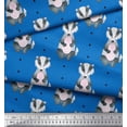 thumbnail image 2 of Soimoi Blue Rayon Fabric Dots & Raccoon Animal Print Fabric by Yard 42 Inch Wide, 2 of 3