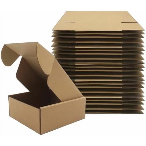 5x5x2 inches Shipping Boxes Set of 25, Brown Corrugated Mailing Cardboard Box Literature Mailer for Packing Small Business Moving and Storage,E-Commerce Packaging (5"×5“×2”)