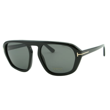 Tom Ford David-02 TF-634 01A Men Black Thick Frame Large Rectangular Sunglasses