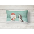 thumbnail image 2 of Carolines Treasures CK2074PW1216 Brown English Springer Spaniel Snowman Christmas Canvas Fabric Decorative Pillow  12H, 2 of 3