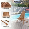 thumbnail image 4 of Acacia Wood Folding Chair, Natural Wood Color, Boho Chic Ergonomic Design, 400 lbs Weight Capacity, Foldable Portable Outdoor Chair for Balcony Patio Backyard Garden Lawn Porch, 4 of 12