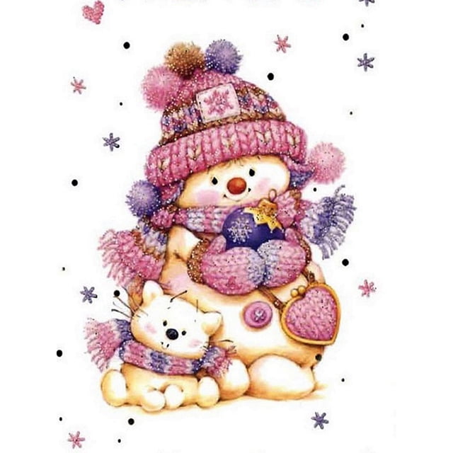 Wdftyju 5D bricolaje taladro redondo completo diamante pintura muñeco de nieve decoración del hogar arte (LD390) Wdftyju 5wg9bk0mt4bk9yc3D05