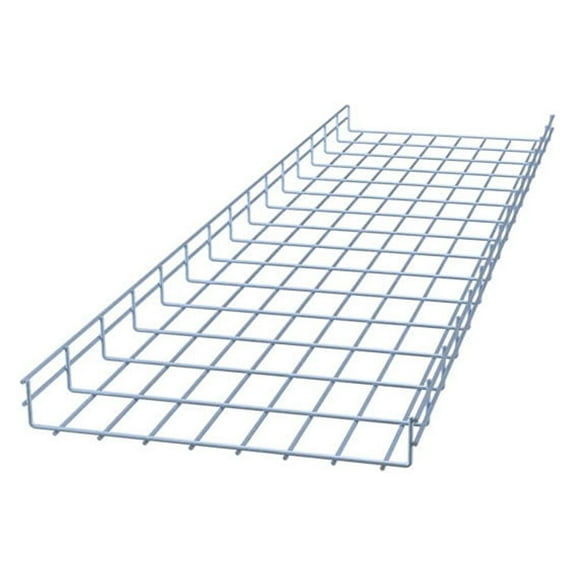 Wire Mesh Cable Tray, Electro Zinc Plated, Silver Steel, 1.97 x 15.75 x 59.06 inch, 2-Pack