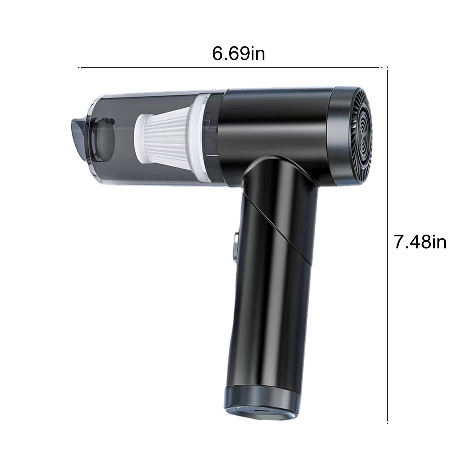 Handheld Car Vacuum Cleaner with Powerful Suction, Portable Mini Vacuum for Car Cleaning, Foldable Design, 6000Pa Suction Power, Multi-Accessories, Ideal for Interior and Small Spaces