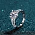 thumbnail image 5 of Pulsera de plata esterlina S925 para mujer, anillo de moissanita de 2 quilates, anillo de boda de seis garras, 5 of 5