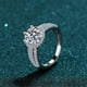 thumbnail image 2 of Pulsera de plata esterlina S925 para mujer, anillo de moissanita de 2 quilates, anillo de boda de seis garras, 2 of 5