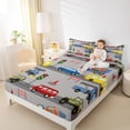 thumbnail image 4 of Castle Fairy Cartoon Car Full Size Sheets 4-Piece for Preppy Kids Children,Construction Vehicles Breathable Bed Sheets,Transportation Theme Lightweight Sheet Sets,Luxury Bedroom Decor, 4 of 7
