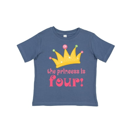 

Inktastic 4th Birthday Princess is Four Gift Toddler Toddler Girl T-Shirt