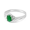 thumbnail image 3 of 10k White Gold Oval Emerald And Diamond Ring, 3 of 8