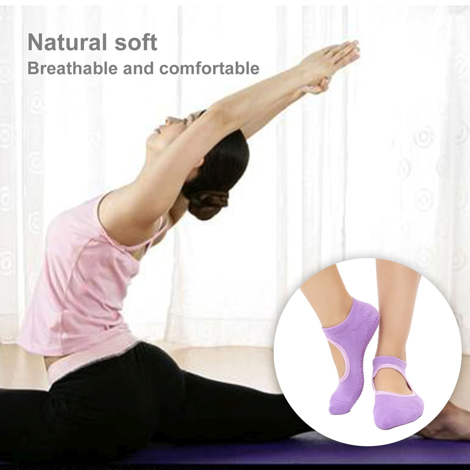 Women Arch Support Padded Cushion  Liner Socks Low Cut GYM Yoga Dance Socks Jian 