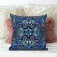 thumbnail image 3 of Amrita Sen Designs  18 x 18 in. Floral Paisley Broadcloth Indoor & Outdoor Zippered Pillow - Blue, Orange & Turquoise, 3 of 4