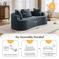 thumbnail image 3 of ATHOPE 86" Curved Cloud Couch, Boneless Sofa for Small Space, Plush Teddy Fabric Modern Couch with 3 Throw Pillows, Comfy Floor Love Seat for Living Room, Bedroom, Blue, 3 of 8