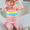 thumbnail image 3 of Toddler Baby Girls Summer Swimsuit Sleeveless Striped Swimwear Two-Piece Suit Beach Bikini Kids Bathing Suits Shorts, 3 of 6