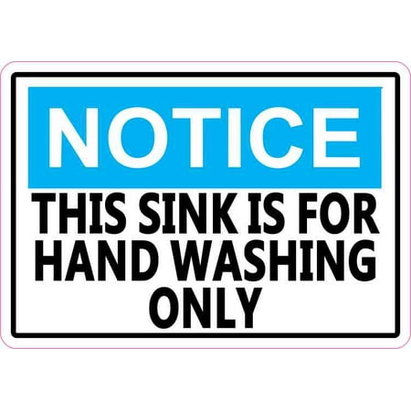 5inx3 5in Notice Hand Washing Only Sticker Vinyl Sink Decal Sign Stickers