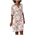 thumbnail image 1 of TSADFHJI Jupe Slip pour Femmes Robes pour Femmes Col en C Fluide Sans Manches Longueur Genou Irrégulière Robe de Plage TTG, 1 of 5