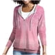 thumbnail image 2 of Heisall Womens Hoodies Spring Autumn Daily Wear Floral Print Raglan Sleeve Long Sleeve Fashion Casual Hooded with Pocket Zipper 2025 New Design Tops, 2 of 7