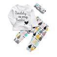thumbnail image 2 of Kukitty Conjunto De 3 Piezas De Trajes Para Niña Daddy Is My Bestie, Camiseta De Manga Larga, Pantalones Estampados Con Diadema (3-6 Meses), 2 of 5