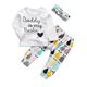 thumbnail image 2 of Kukitty Conjunto De 3 Piezas De Trajes Para Niña Daddy Is My Bestie, Camiseta De Manga Larga, Pantalones Estampados Con Diadema (3-6 Meses), 2 of 5