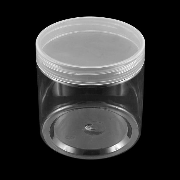 Caja de almacenamiento de alimentos transparente en forma de cilindro de plástico para el hogar 10x10cm