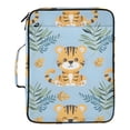 thumbnail image 2 of Haosy Accordion File Organizer Zipper Binder 500 Sheet 6-Tab Expanding File Folder Multi-Pocket 1.2 Inch 3 Ring Cute Baby Tigers and Leaf, 2 of 7