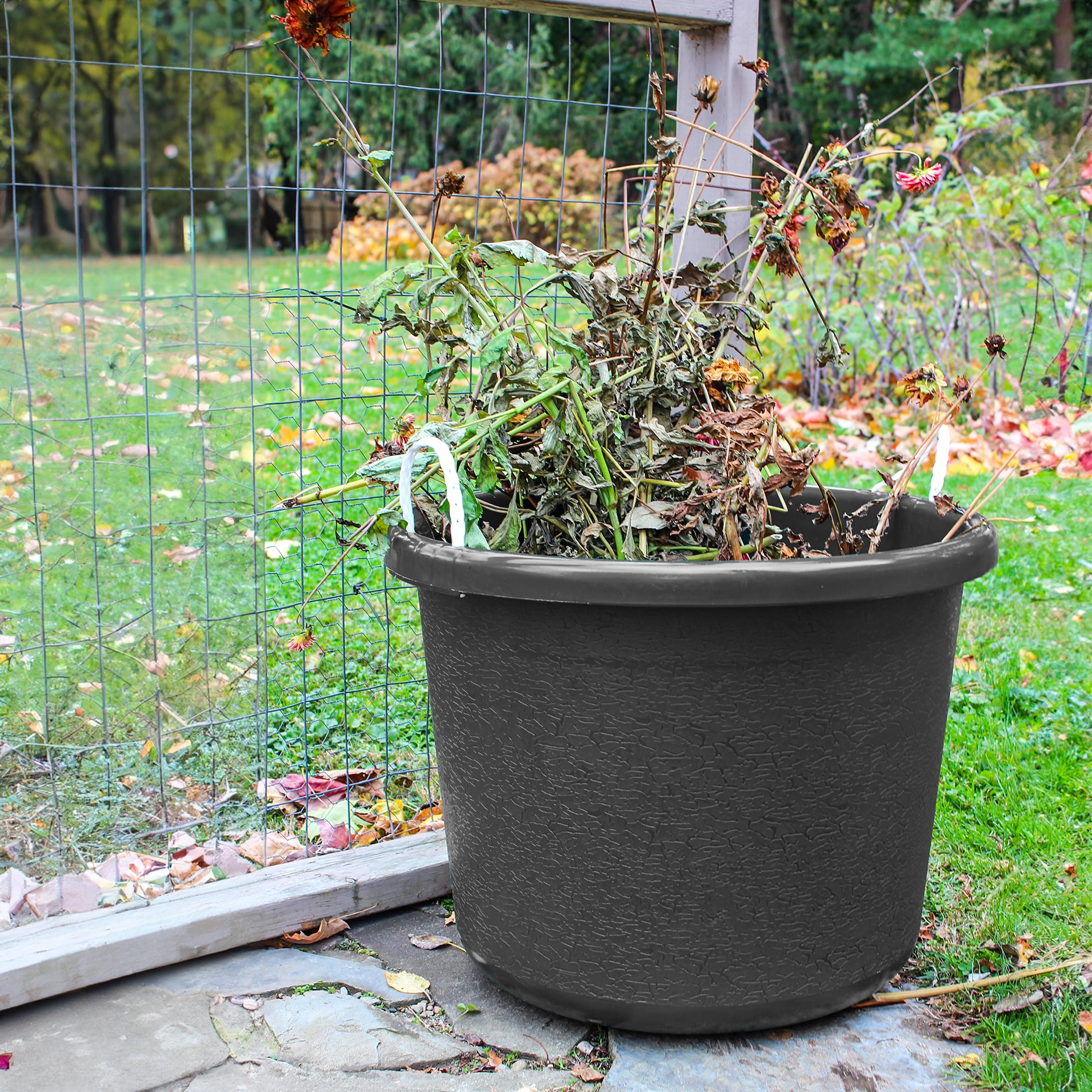 Utility Tub - 17.5 Gallon Bucket - For Maintenance Cleaning Growing and More - Slate