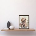 thumbnail image 2 of Cockapoo Dog with Spring Wildflowers Soft Watercolour Illustration Artwork Framed Wall Art Print A4, 2 of 4