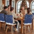 thumbnail image 5 of Christmas Navy Blue Chair Covers Set of 1 Winter Christmas Balls Snowflakes Star Chair Back Covers Stretch Removable Washable Slipcovers Protector for Dining Room Kitchen Party Decor, 5 of 5