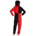 thumbnail image 4 of DC Comics Girls' Harley Quinn One Piece Union Suit Hooded Lounge Fleece Pajama Loungewear Sleepwear, 4 of 6