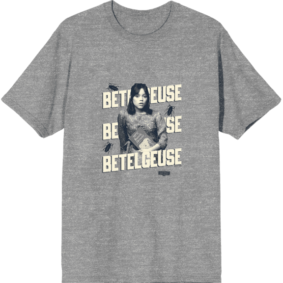 Beetlejuice Beetlejuice Astrid Betelgeuse Heather Gray Men's Crew Neck Short Sleeve Tee-Medium