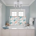 thumbnail image 3 of 2 Panels Kitchen Tier Curtains 39 Inch Length, Teal Red Coastal Grommets Window Treatment Curtain, Beach Nautical Sea Turtle Coral Starfish Vintage Thermal Curtains Drapes for Living Room/Bathroom, 3 of 9