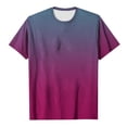 thumbnail image 2 of Sweet Home Farm Short Sleeve Shirts for Women Lady's Summer Sleeved Two Color Gradient Round Neck Loose T Shirt T Shirts for Women Hot Pink, 2 of 3