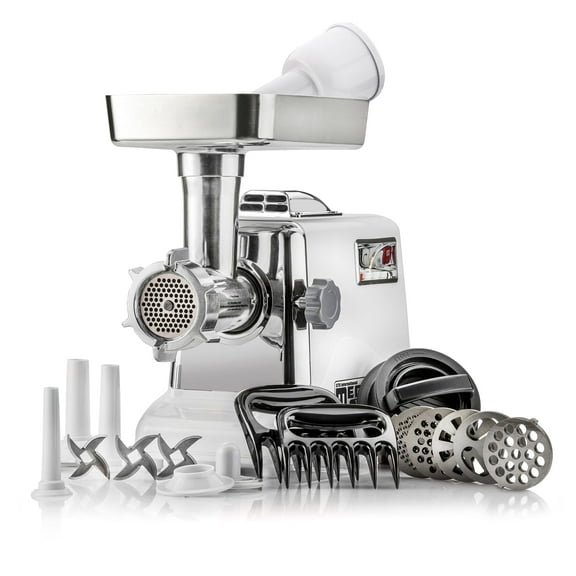 STX International Turboforce 3000 Series Electric Meat Grinder – 3-Speed, 3000W Max Power, Size #12, Includes 4 Grinding Plates, 3 Sausage Stuffing Tubes, Kubbe Attachment, & More