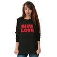 thumbnail image 4 of Give Love Heart Kindness Happiness Women's Long Sleeve T Shirt Brisco Brands S, 4 of 6