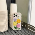 thumbnail image 6 of Applique Embroidery Bloom Colorful Flower Soft Phone Case Compatible with iPhone Case (White,iPhone 12), 6 of 6