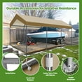 thumbnail image 4 of ECOLINEAR Carport 10x20 ft Heavy Duty Carport, Outdoor Potable Garage with 4 Adjustable Height 8.7 ft to 10.2 ft, Carport Canopy Anti UV All-Season Waterproof Tarp, Car Canopy for Trucks, Boats,Yello, 4 of 7