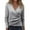 Gray #005, variant on Women's Ribbed Knit V-Neck Wrap Tees, Long Sleeve Slim Fit Fashion Shirts Side Button Lightweight Work Blouses Khaki L