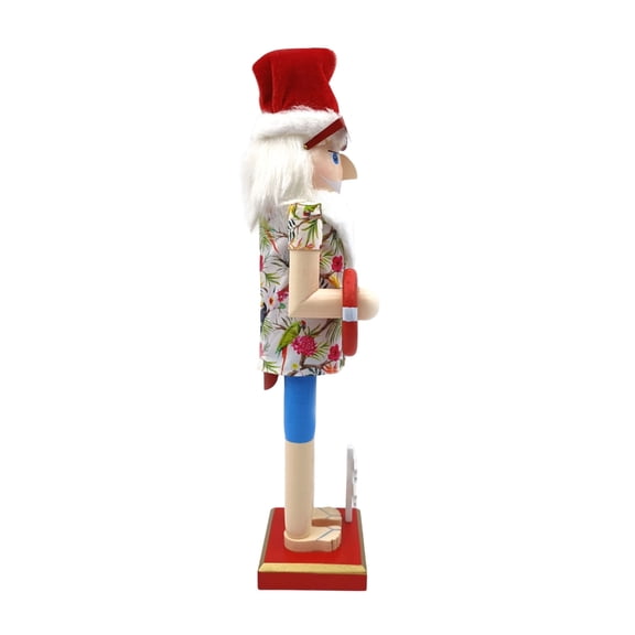 Aurgiarme Christmas Santa Nutcrackers Wood Nutcrackers Soldier Figure Desk Ornament Holiday Party Supplies Collectable Figurines