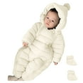 thumbnail image 2 of Kogui Newborn Baby Snowsuit Toddler Snow Suit Baby Snowsuit Girls Infant Boy Winter Coat Puffer Clohtes 18 24 Months (White,18-24 Months), 2 of 4