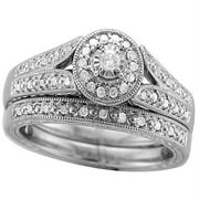 1/4 Carat T.W. Diamond Bridal Set in Argentium Silver