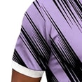thumbnail image 5 of Dolkfu Purple Summer Tops Button Collared Short Sleeve Refreshing Tops Minimalist Modern Patchwork Polos Purple,M, 5 of 5